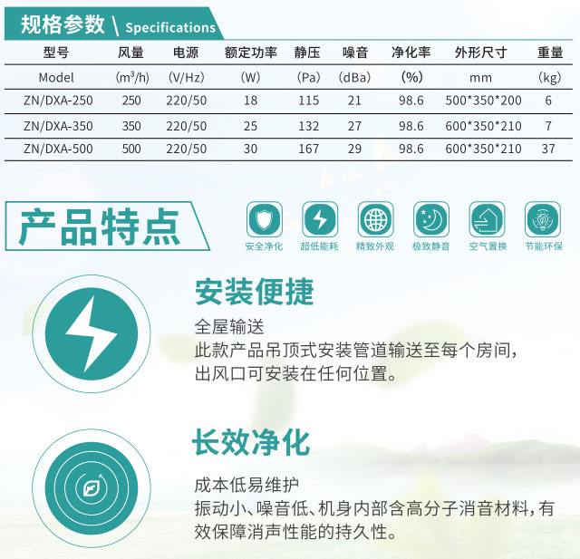 家用PM2.5高效單向流凈化一體機(jī)